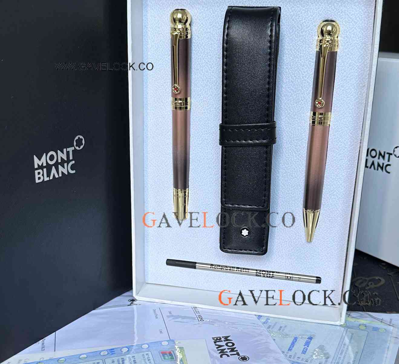 New Mont Blanc Joseph ii Ballpoint x Rollerball x Pen Pouch x Refill Set New Mont Blanc Joseph ii Ballpoint x Rollerball x Pen Pouch x Refill Set
